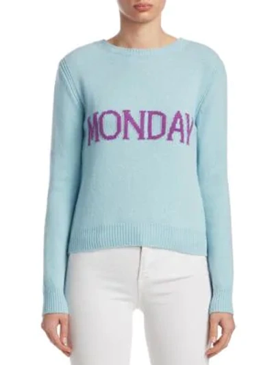 Shop Alberta Ferretti Rainbow Week Capsule Days Of The Week Monday Sweater In Light Blue