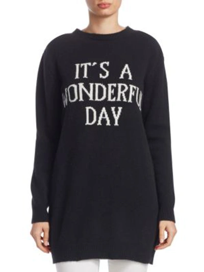 Shop Alberta Ferretti Rainbow Week Capsule Days Of The Week It's A Wonderful Day Tunic In Black