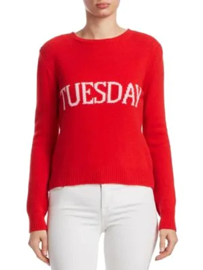 Shop Alberta Ferretti Rainbow Week Capsule Days Of The Week Tuesday Sweater In Red