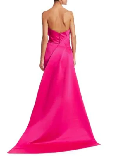 Shop Monique Lhuillier Women's Strapless Column Gown In Fuchsia