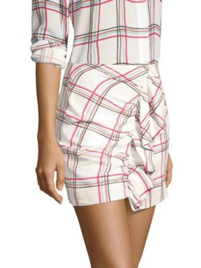 Shop Patbo Ruffle Mini Skirt In White Plaid