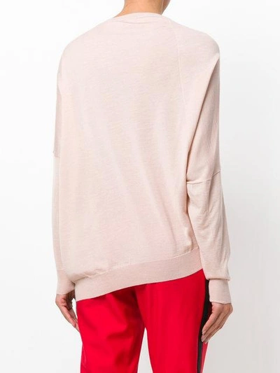 Shop Stella Mccartney Draped Asymmetric Sweater - Pink In Pink & Purple