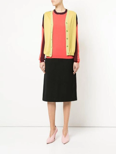 Shop Marni Colour Block Knitted Top In Multicolour
