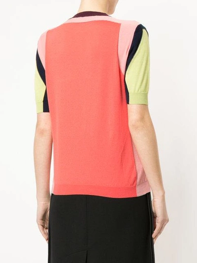 Shop Marni Colour Block Knitted Top In Multicolour