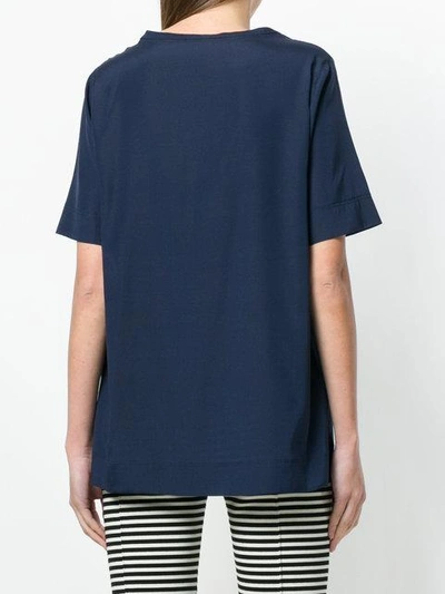 Shop Le Tricot Perugia Short-sleeve Blouse In Blue