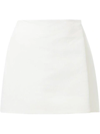 Shop Zaid Affas Wrap Mini Skirt In Neutrals
