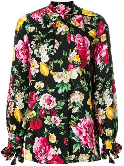 Shop Dolce & Gabbana Floral Print Blouse In Multicolour