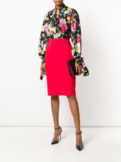 Shop Dolce & Gabbana Floral Print Blouse In Multicolour