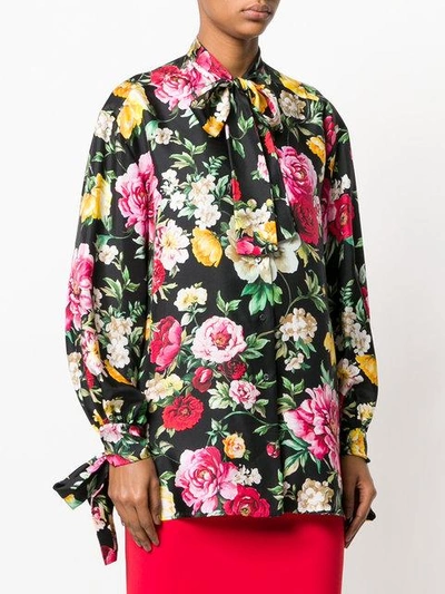 Shop Dolce & Gabbana Floral Print Blouse In Multicolour