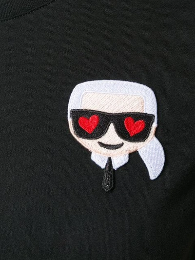Shop Karl Lagerfeld Ikonik Emoji Karl T-shirt In Black