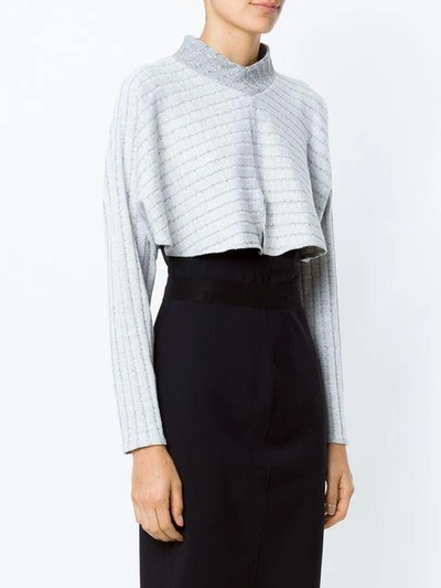 Shop Alcaçuz Calixto Cropped Blouse In Grey