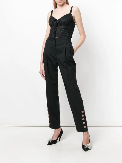 Shop Dolce & Gabbana High Waisted Trousers - Black