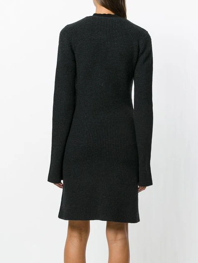 Shop Sonia By Sonia Rykiel Long Sleeved Knitted Dress - Grey