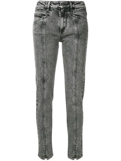 Shop Givenchy Skinny-jeans Mit Aufgesticktem Blitz In Grey