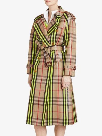 Burberry Laminated Check Trench Coat – Online Exclusive In Neutrals ...