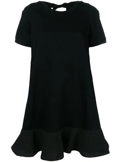 Shop Moncler Cut-out Back T-shirt Dress In Black