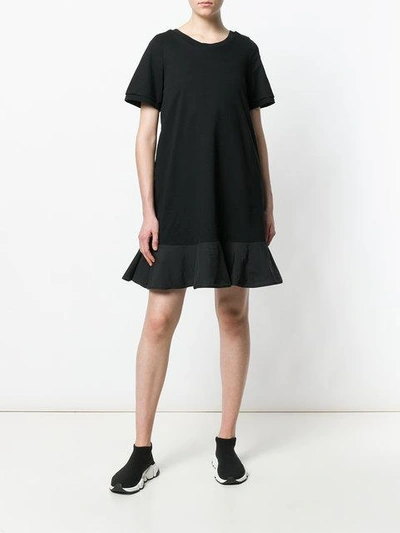 Shop Moncler Cut-out Back T-shirt Dress In Black