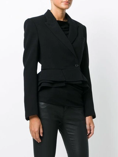 Shop Tom Ford Ruffled Cropped Blazer - Black