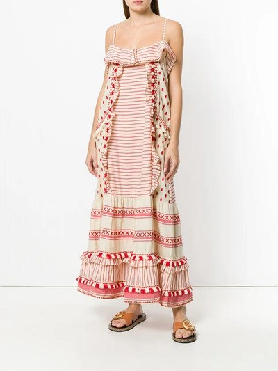 Dodo Bar Or Embroidered Cotton Dress In Red