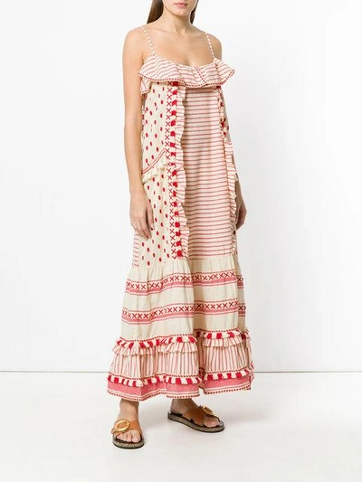 Dodo Bar Or Embroidered Cotton Dress In Red