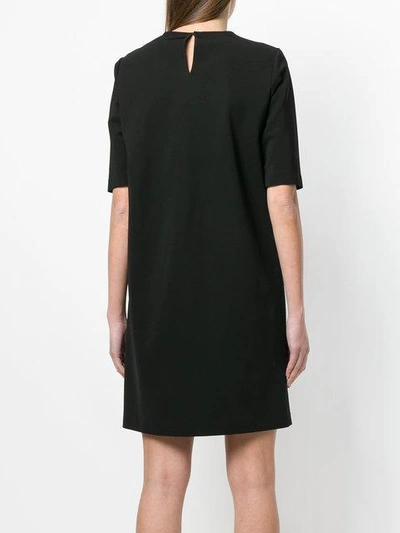 Shop Rochas Ruffle Trim Embellished Dress - Black
