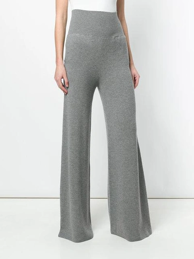 Shop Stella Mccartney Ribbed Wide-leg Trousers - Grey
