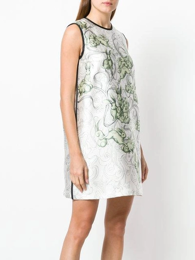 Shop Prada Floral-print Shift Dress - Neutrals