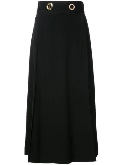 Shop Derek Lam 10 Crosby Belted Midi Skirt With Slits - Black