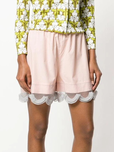 Shop Prada Ruffle Trim Shorts - Pink