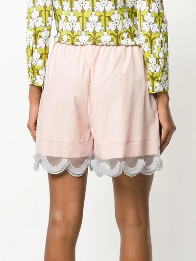Shop Prada Ruffle Trim Shorts - Pink