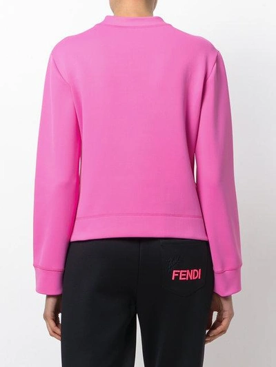 Shop Fendi Appliqué Sweatshirt - Pink
