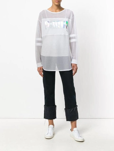 Shop Puma X Sophia Webster Mesh Holographic Logo Top In White