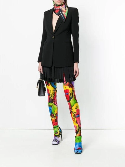 Shop Versace Marilyn Full Foot Leggings In Multicolour