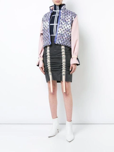 Shop Martina Spetlova Woven Pencil Skirt In Grey