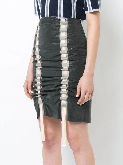 Shop Martina Spetlova Woven Pencil Skirt In Grey