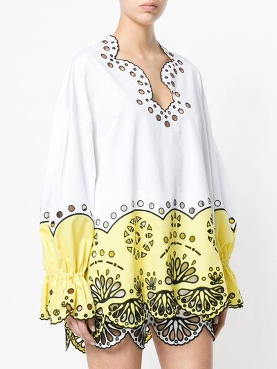 Pucci Crocheted Design Blouse In White