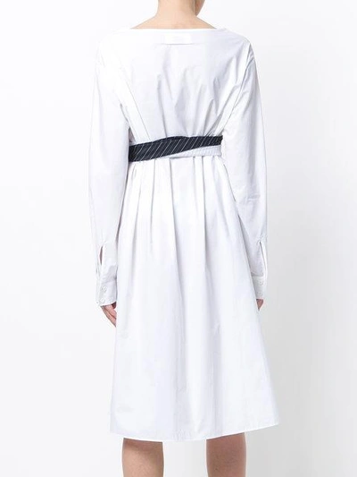 Shop Mm6 Maison Margiela Wrap And Tie Front Shirt Dress - White