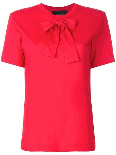 Shop Simone Rocha Bow Detail T In Red