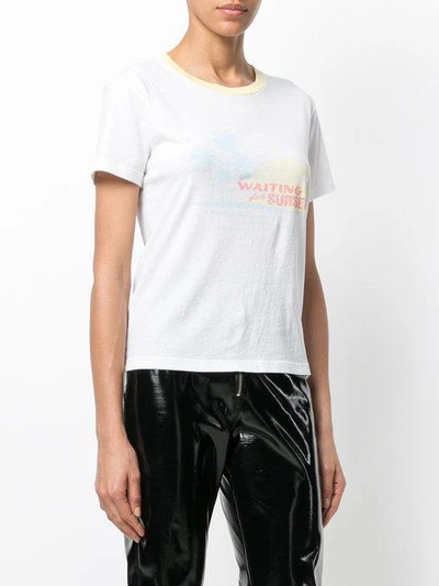 Shop Saint Laurent Waiting For Sunset T-shirt In White