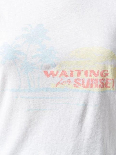 Shop Saint Laurent Waiting For Sunset T-shirt In White