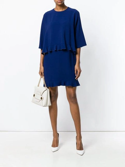 Shop Stella Mccartney Ruffle Trim Dress - Blue