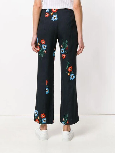 Shop Sonia By Sonia Rykiel Floral Print Flared Trousers In Blue