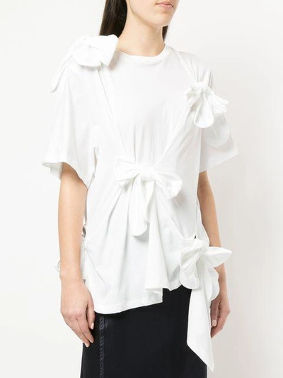 Shop Simone Rocha Tie Knot Detail T-shirt - White