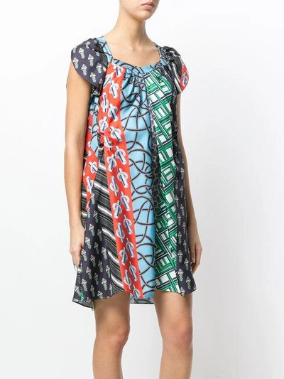 patchwork print dress
