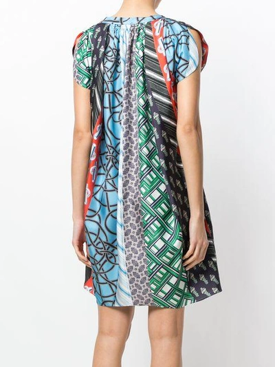 patchwork print dress