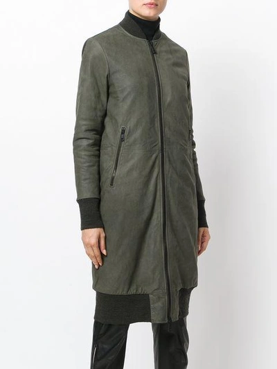 Shop Giorgio Brato Longline Bomber Jacket In Grey