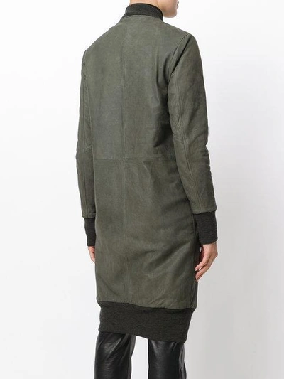 Shop Giorgio Brato Longline Bomber Jacket In Grey