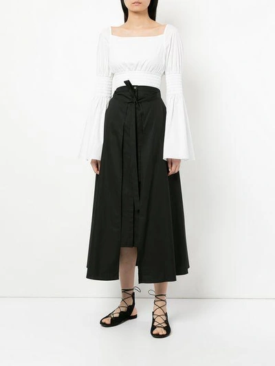 tie-detail layered skirt