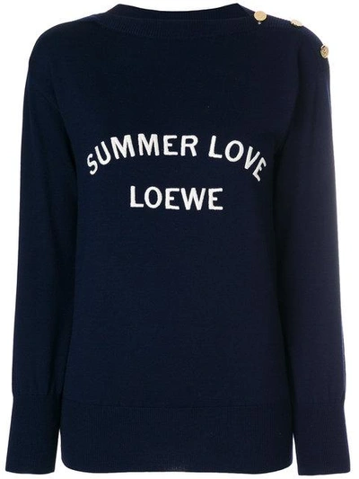 Shop Loewe Summer Love Sweater In Blue