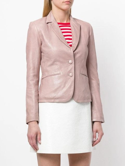 Shop Sword 6.6.44 Leather Blazer In Pink